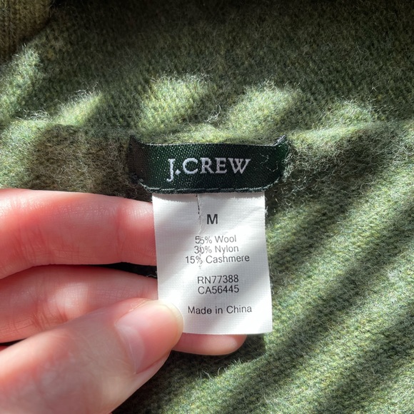 J. Crew Green Wool Cashmere Cardigan - Picture 5 of 6